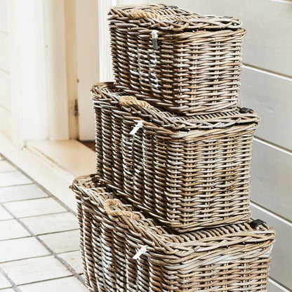 Rustic Rattan Classic Basket set of 3