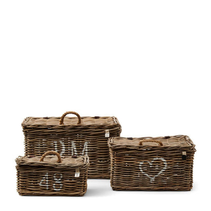 Rustic Rattan Classic Basket set of 3