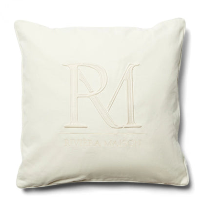 RM Monogram Pillow Cover White