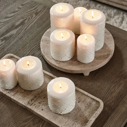 Pillar Candle Padded, White