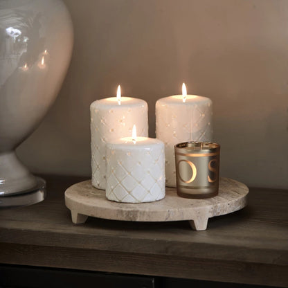 Pillar Candle Padded, White