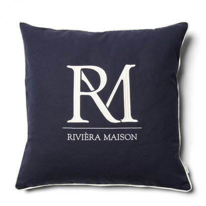 RM Monogram Pillow Cover Blue