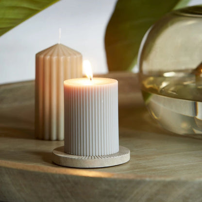 Fine Rib Pillar Candle