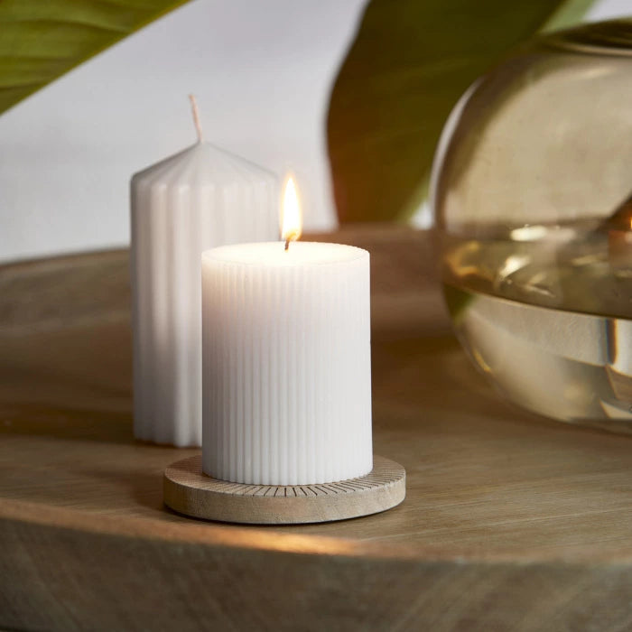 Fine Rib Pillar Candle