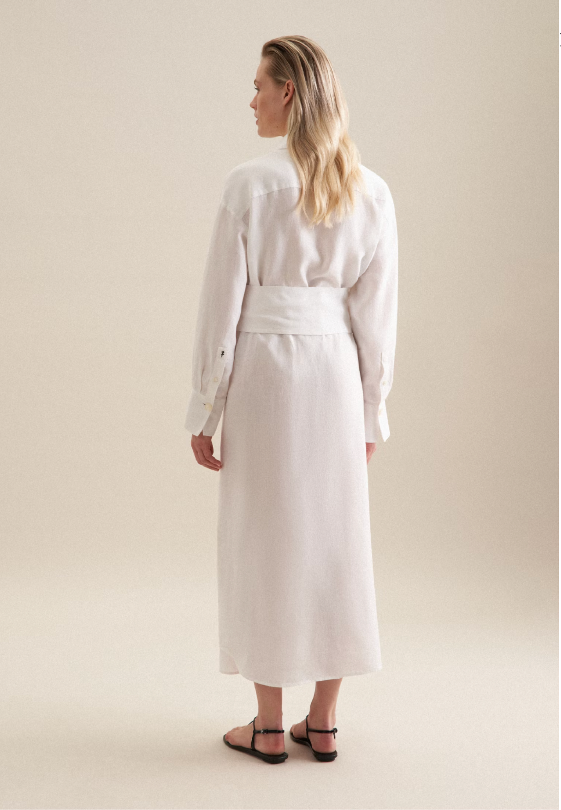 Linen Maxi Dress - White