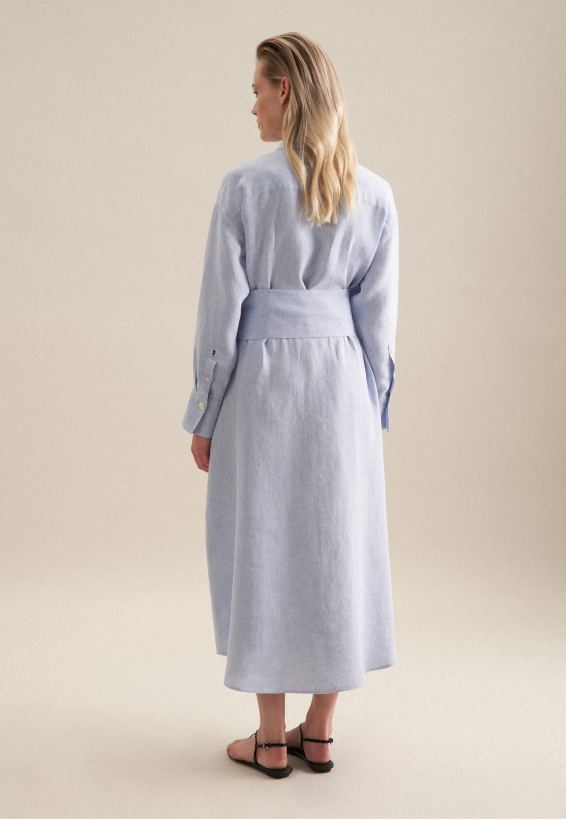 Linen Maxi Dress - Blue