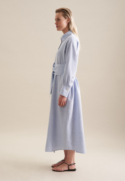 Linen Maxi Dress - Blue