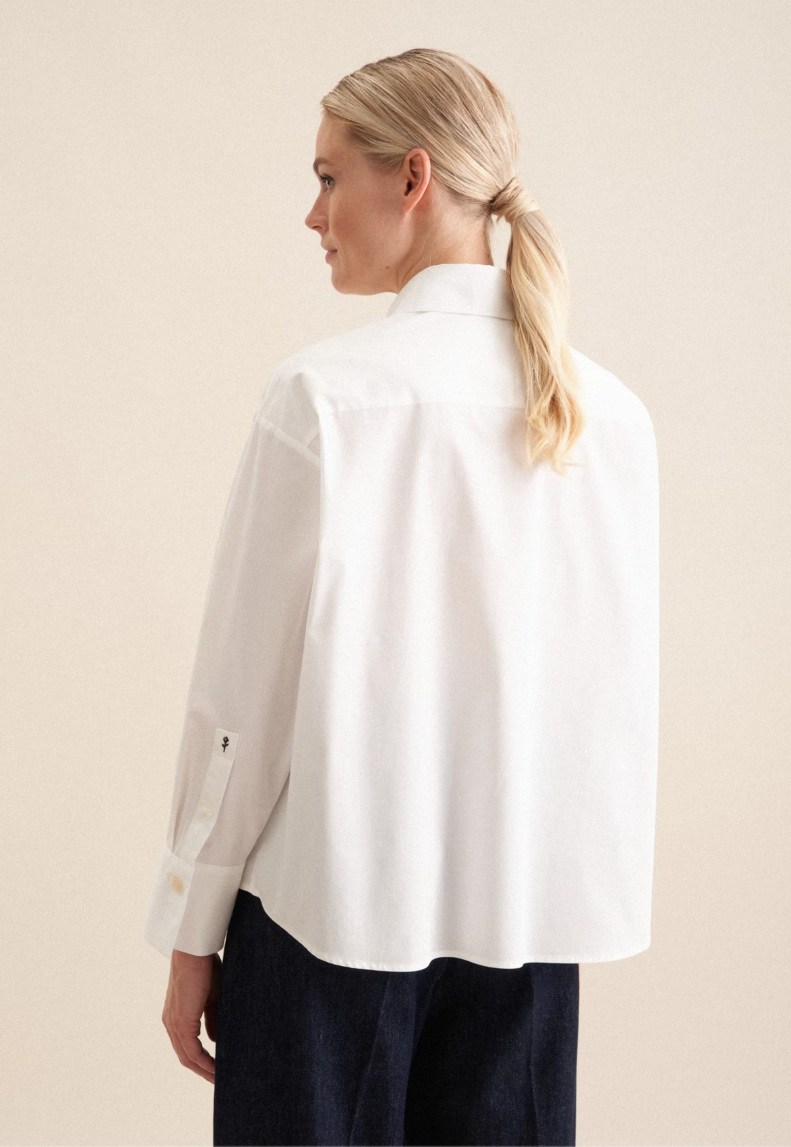 Cotton Shirt Blouse Oversized - White