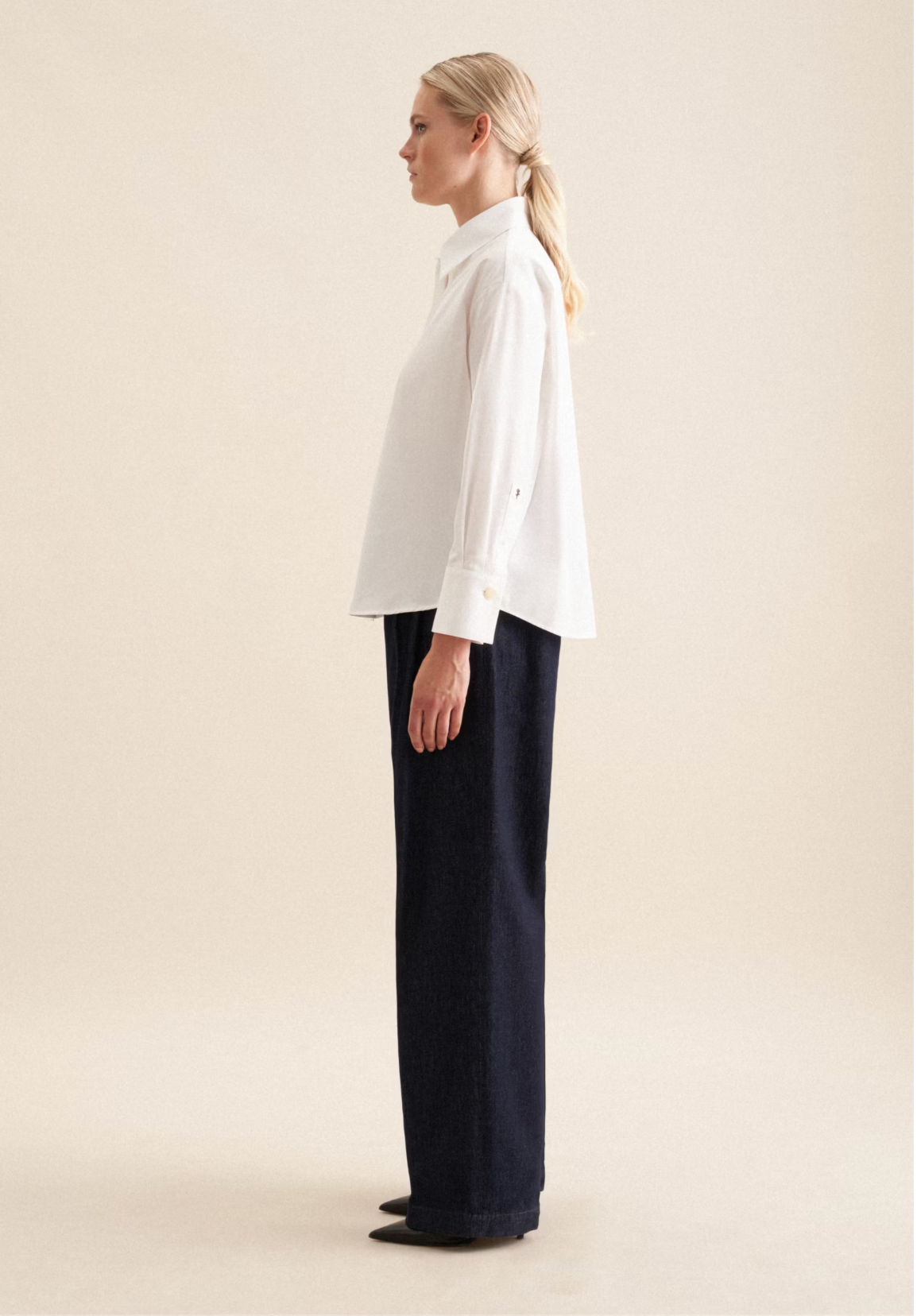 Cotton Shirt Blouse Oversized - White