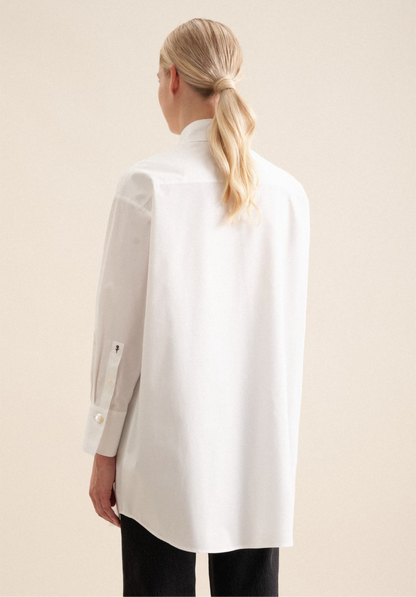 Cotton Long Blouse Oversized - White