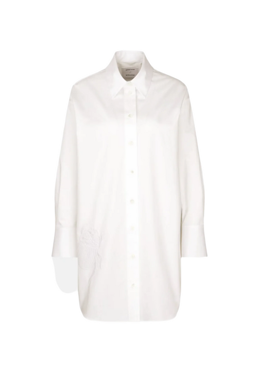 Cotton Long Blouse Oversized - White