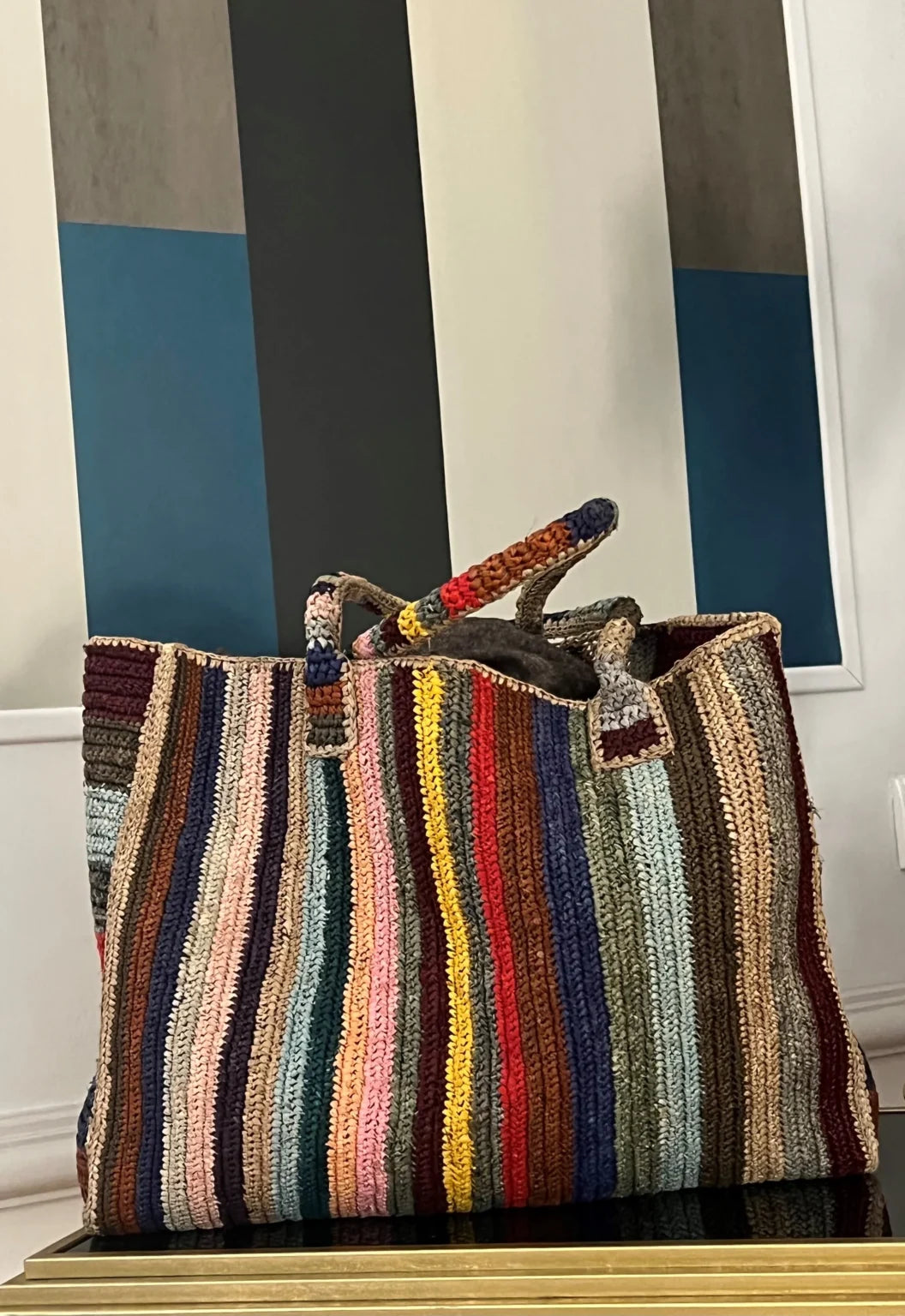 Raffia Weekender Bag Circus