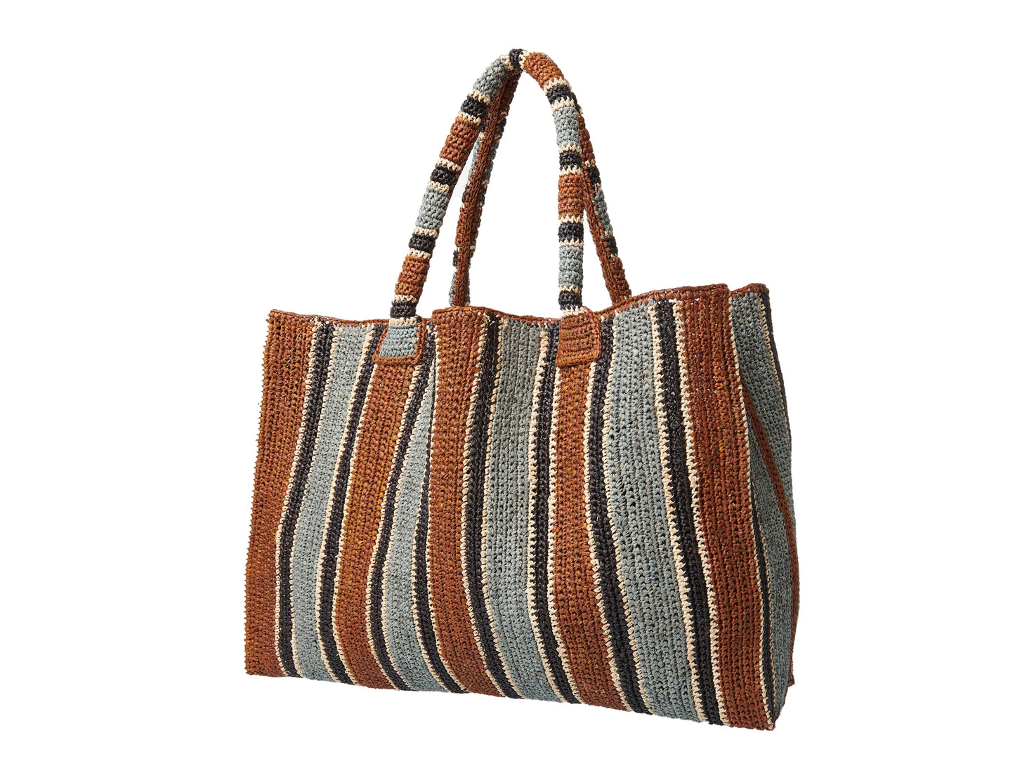 Raffia Weekender Bag Tobacco Mix