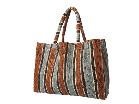 Raffia Weekender Bag Tobacco Mix