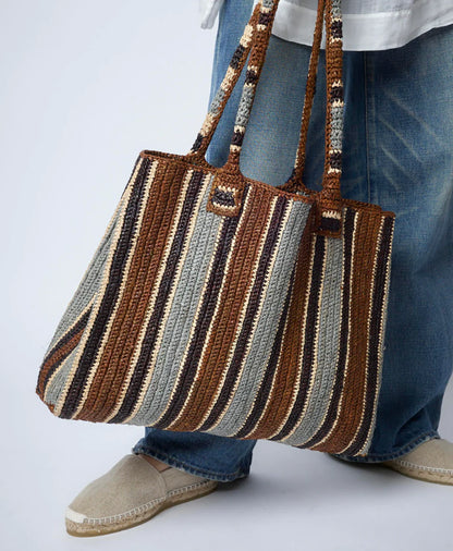 Raffia Weekender Bag Tobacco Mix