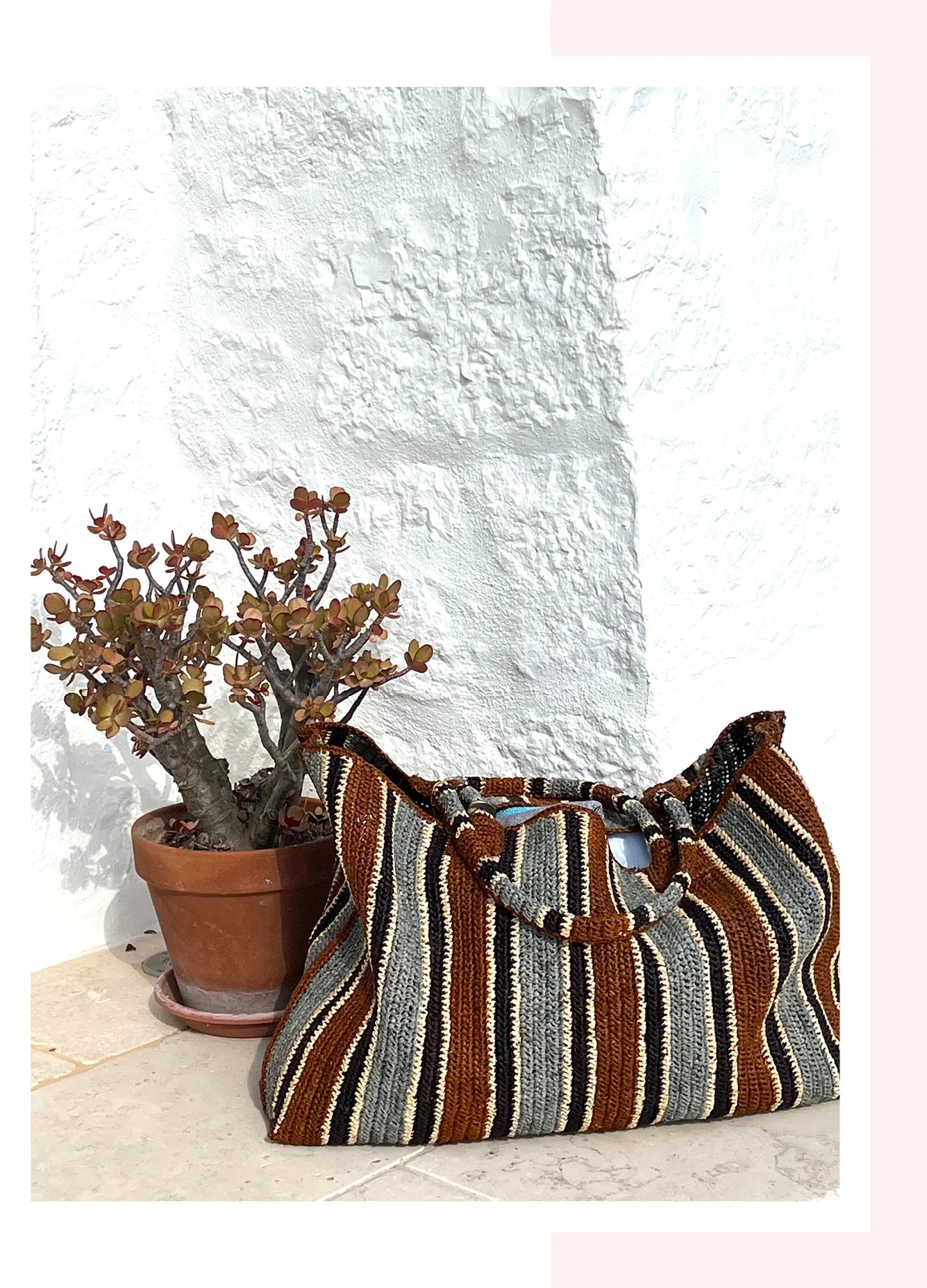 Raffia Weekender Bag Tobacco Mix