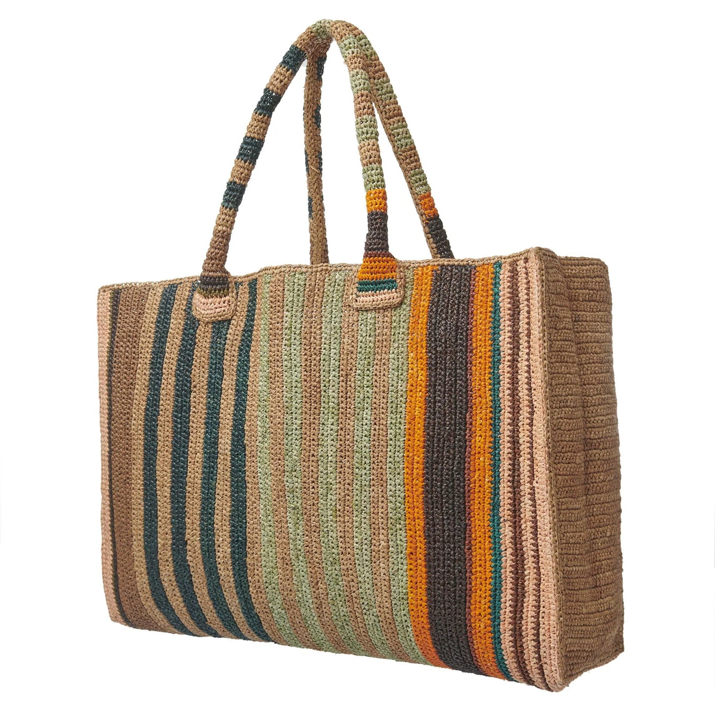 Raffia Weekender Bag Safari Mix