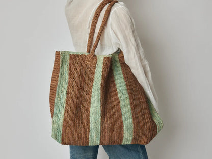 Raffia Weekender Bag Hamptons Sugar-Sky