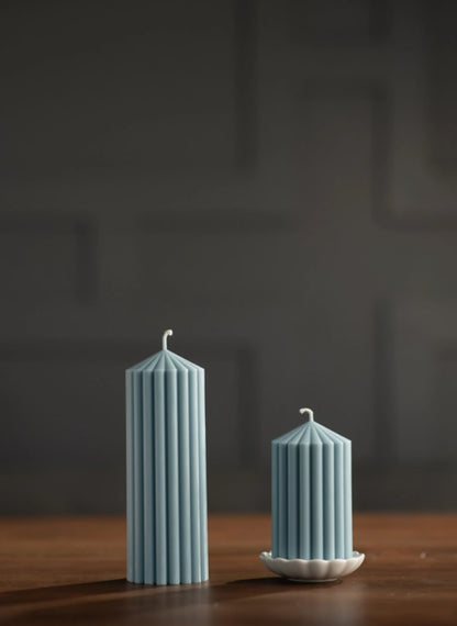 Rib Pillar Candle